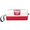 Borse per cosmetici Borsa per trucco con bandiera della Polonia Organizzatore da viaggio per donna Custodia per kit di articoli da toeletta Dopp
