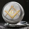 Pocket Watches Fashion Masons Freemasonry Watch Woman Man Vintage Antique Pendant G Fob Classic Silver And Golden P1032