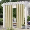 Curtains 1PC Garden Patio Eyelet Ring Top Curtains Sun Blocking Waterproof Thermal Insulated Blackout Privacy Garden Outdoor Summer