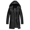 Men's Suits Winter Brand Korean Plus Size Coats Male Long Leather Jacket Men Warm Hooded White Duck Down Outwear Fashion Jackets