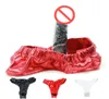 Faux cuir latex mâle femelle masturbation sous-vêtements gode culotte pantalon avec gode anal pénis plug ceinture sex toy pour femmes 5983677