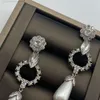 Дизайнерские серьги miuimiui Miaos / Ms Новые серьги с жемчугом и бриллиантами в корейском стиле, длинные серьги с геометрическим преувеличением и вспышкой с бриллиантами