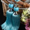 Tillbehör 2 PCS Europeiska stil Jade Hanging Ball Curtain Tassels Curtain Tiebacks bandage Borstar Gardin Tillbehör