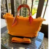 Spring Custom Women Orange Canvas Fringe TOTE TORB z uchwytami szalików