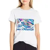 Polos pour femmes, T-shirt holographique Great Wave, vêtements surdimensionnés Kawaii, T-shirts pour femmes