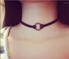 Hängen 90 -tal 2024 Punk gotisk choker halsband handgjorda retro svart sammet smycken charm