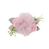 Accessori per capelli 1 pezzo Clip di fiori artificiali per neonate Fiori rosa dolci Forcine per capelli Clip fatte a mano sicure Copricapo Decorare