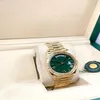 Luxe mode herenhorloge 41 mm dagdatum ref. 228238 groene wijzerplaat topkwaliteit 18k goud roestvrijstalen band automatisch mechanisch polsw270b