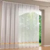 Cortinas Cortina transparente blanca moderna con cinta Pantallas de ventana Cortina de tul Persiana de gasa sólida para dormitorio Sala de estar 295 cm de altura máxima