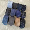 Gravatas de pescoço Mens Silk Neck Ties Kinny Slim Narrow Polka Pontilhada Carta Jacquard Tecido Gravatas Feitos à Mão em Muitos Estilos com Caixa L240313