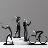 Estátua de bicicleta em miniatura, escultura de ciclista campeão, estatueta de resina, arte abstrata moderna, atleta, estatueta de decoração de casa