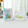 Moldura de 7 polegadas Moldura fofa para fotos em casa Decoração de mesa de desenho animado Parede Photoframe Coelho