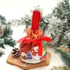 Kerstversiering 1pc Ornamenten Snoep Appel Tas Pop Cadeau Trekkoord Gebreid Opbergruimte Creatieve kindervakantiedecoratie