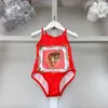 Girls Swimwear Kids Designer Swim girl One Piece Bathing Suits Full Letter Print Bowknot Beach Pool Bikinis