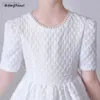 Girl's Dresses DideyTtawl White Puff Kjol Elegant Flower Dress for Party Short Hermes Concert Junior LDD240313