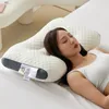 Cervical Orthopedic Neck Pillow Hjälp sömn Skydda hushållet Sojabönfiber Hög Elastisk mjuk för att sova 240304