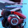 Bluetooth Over Ear Headphones Deep Bass Colorful LED 조명 마이크 경량 무선 접이식 Hifi 스테레오 이어폰이있는 헤드셋