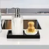 Racks bänkskiva silikonbricka tvåldispenser schampo duschgel förvaring bricka diskbänk tvål svamp förvaring hållare dekorativ bricka