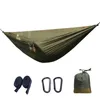 Hamac de Camping en plein air pour 2 personnes 28x14m92xft hamacs légers suspendus avec moustiquaire sangles d'arbre balançoire sac à dos arrière-cour 240306