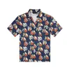 패션 남자 셔츠 최고의 여름 해변 스타일의 옷 스탠드 칼라 PA 짧은 소매 통기성 면화 남성 디자이너 티셔츠 카디건 짧은 슬리브 셔츠 티 셔츠