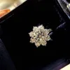 Женское кольцо с простым бриллиантом HBP «Подсолнух», 2 карата, серебро 925 пробы, 18-каратное высокоуглеродистое золото, 289m