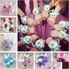 Decorative Flowers Wreaths Wrist Cor Bridesmaid Sisters Hand Artificial Bride For Wedding Dancing Party Decor Bridal Prom K02 Drop Dhv2R