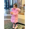 Manteau en duvet pour filles, vestes d'hiver avec col en fourrure naturelle, manteaux longs à capuche, épais, chaud et moelleux, canard blanc, vêtements de neige pour enfants de 4 à 12 ans