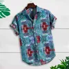 Heren T-shirts Linnen shirt met korte mouwen Heren Zomerbloemen Losse vrijetijdsbesteding Hawaii Vakantie Strand Gedrukt T-shirt Topknop Nationale stijl Heren