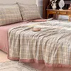 Comforters sets Summer Quilt Cotton Home Sofa Air Conditioning Throw Blanket Breathable Soft Office Nap Blanket Bedroom Bed Thin Quilts Washable YQ240313