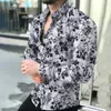 Chemises décontractées pour hommes, chemise à manches longues imprimée baroque prête pour la fête, combinée avec un style de fitness, un design boutonné magistralement cousu