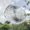 Chimes Tree of Life Wind Spinner Catcher 3D Rotating Pendant FlowingLight Effect Mirror Reflection Design Garden Outdoor Hanging Decor