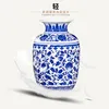 Vaso in porcellana blu e bianco Decorazione soggiorno composizione floreale artigianato decorativo antico Vasi in ceramica Jingdezhen LJ20122695