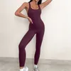 Ll Women bodysuits for Yoga Sports Jumpsuits ett stycke Sexig rygglös träning Bras set ärmlösa playsuits fitness casual flare pants summer pts2306