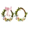 Dekorativa blommor konstgjorda påskblommor Holiday Wreath Frad Door Decor Farmhouse Rustic Seasonal Home for Wall Porch Pise Pise