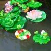 Sculptures Cute Resin Pond Floating Frogs Statue Outdoor Garden Decorative Water Frog Sculpture For Home Garden Park Decor Ornament