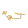 Tie Pin Mens Business Wedding Banquet Daily Gold Color Exquisite Crystal Lock Buckle 240301