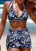 Swim Wear Summer New High Elastic Bikini Two Piece Lace Up Sed Sexy Ladies Beach Swimsuit S-6xl Aquatic Sports 240311