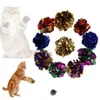 Color al azar Multicolor Mylar bola arrugada juguetes para gatos anillo de papel juguete para gato anillo de sonido interactivo papel gatito jugando Balls1250F