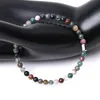 Kamień naturalny Indian Agate Rond Bread Bracelets para lotosu choinka urok bransoletka dla kobiet biżuteria mody