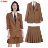 Zweiteiliges Kleid, hochwertige koreanische Damen-Blazer-Rock-Set, formelle Anzüge für Bürokleidung, Outfits, zweiteilige Jacke im College-Stil und 2024