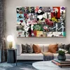 Banksy Graffiti Collage Art Pop Canvas Painting Plakaty i wydruki Cuadros Wall Art for Living Room Decor1856