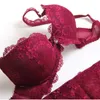 Womens underwear Set Lace Sexy Pushup Bra And Panty Sets Bow Comfortable Brassiere Young Adjustable Deep V Lingerie 240320