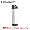 Liitokala 24V 10AH 12AH 15AH 20AH Bateria de íons de lítio para 24V 250W 350W Motor Loick Battery Silver Fish Peixe