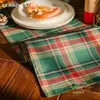 Gerring Christmas Red Plaid Bandiera da tavolo Tarn Tinto verde Runner per sala da pranzo Tovaglietta Decor Mobile TV Tovaglia 240307