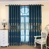Cortinas slow soul pássaro azul roxo café cortina bordado pano + voile para sala de estar quarto tule cozinha veludo luxo