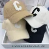 Ladies Autumn and Winter New Lamb Fur Caps Tide Brand C Letter Embroidery Warm Baseball Cap Outdoor Street Fashion Wild Hat AA2203253T