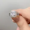 Choucong Livraison Directe Anneaux De Mariage Bijoux De Luxe 925 En Argent Sterling Remplissage Rond Coupe 5A Zircon Cubique CZ Diamant Élégant Fête Femmes Couple Bague De Mariée Ensemble Cadeau