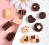 Miniatures 100pcs Resin Simulation Food Sweet Chocolate Cookie Flatback Cabochon Art Supply Decoration Charm Crafts Dollhouse Accessories