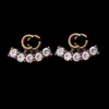 Designer Stud Full Diamond Lettre Vintage Métal Perle Stud Mignon Femmes Cadeau Rose Or Boucles D'oreilles Anniversaire Amour Fille Cristal Bijoux I0EZ