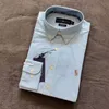 Polo Mens Fashion Cotton Oxford Textile Raf Shirt à manches longues Slim Fit Casual Business Wear Us